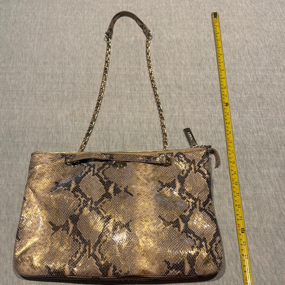DKNY Elegant Gold and Black Genuine Leather Snakeskin Women’s Bag - Picture 11 of 16